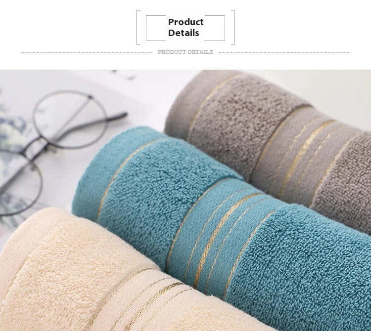 Toalha de rosto de algodão classe A, espessa, absorvente, em jacquard de poliéster e algodão, suave para a pele. Toalha de banho de algodão puro para adultos.
