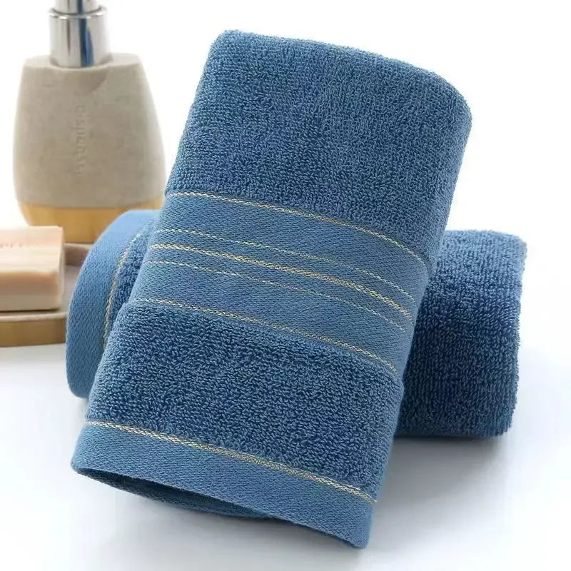 Toalha de rosto de algodão classe A, espessa, absorvente, em jacquard de poliéster e algodão, suave para a pele. Toalha de banho de algodão puro para adultos.