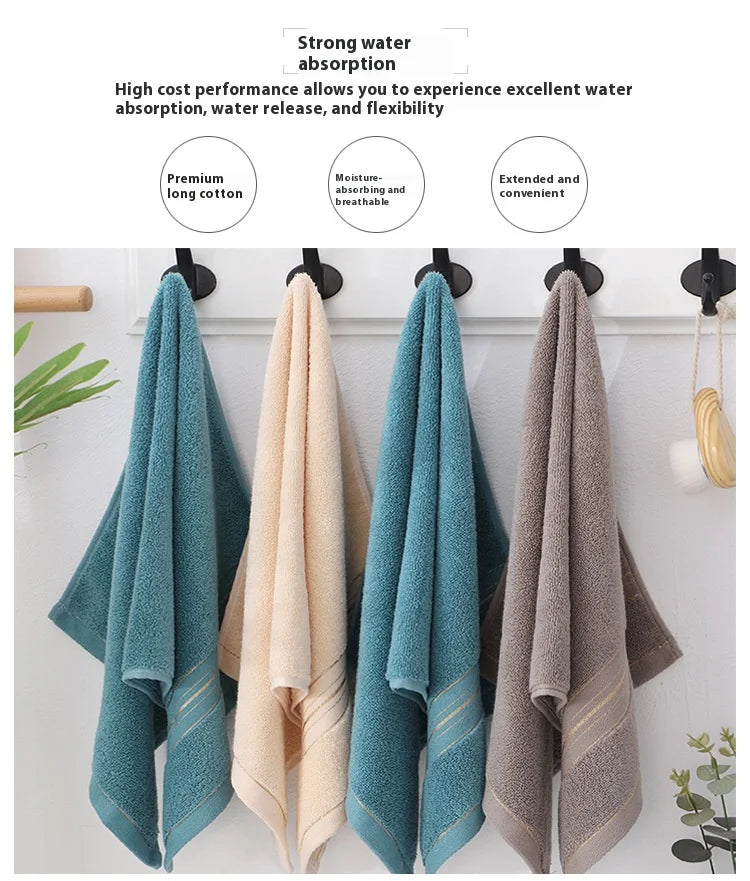 Toalha de rosto de algodão classe A, espessa, absorvente, em jacquard de poliéster e algodão, suave para a pele. Toalha de banho de algodão puro para adultos.