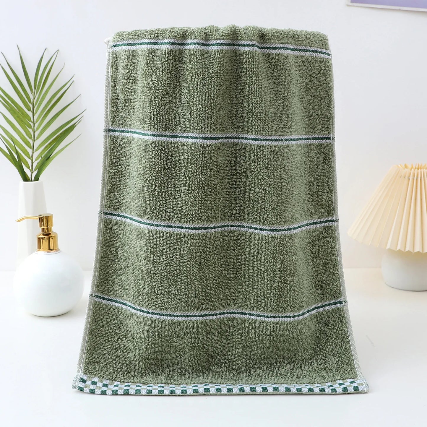 Toalha de rosto de algodão classe A, espessa, absorvente, em jacquard de poliéster e algodão, suave para a pele. Toalha de banho de algodão puro para adultos.