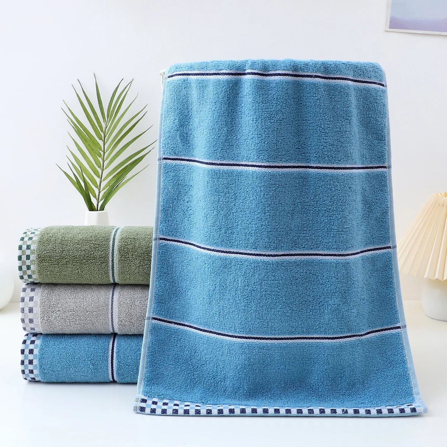 Toalha de rosto de algodão classe A, espessa, absorvente, em jacquard de poliéster e algodão, suave para a pele. Toalha de banho de algodão puro para adultos.