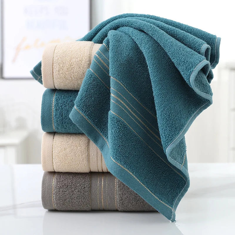 Toalha de rosto de algodão classe A, espessa, absorvente, em jacquard de poliéster e algodão, suave para a pele. Toalha de banho de algodão puro para adultos.