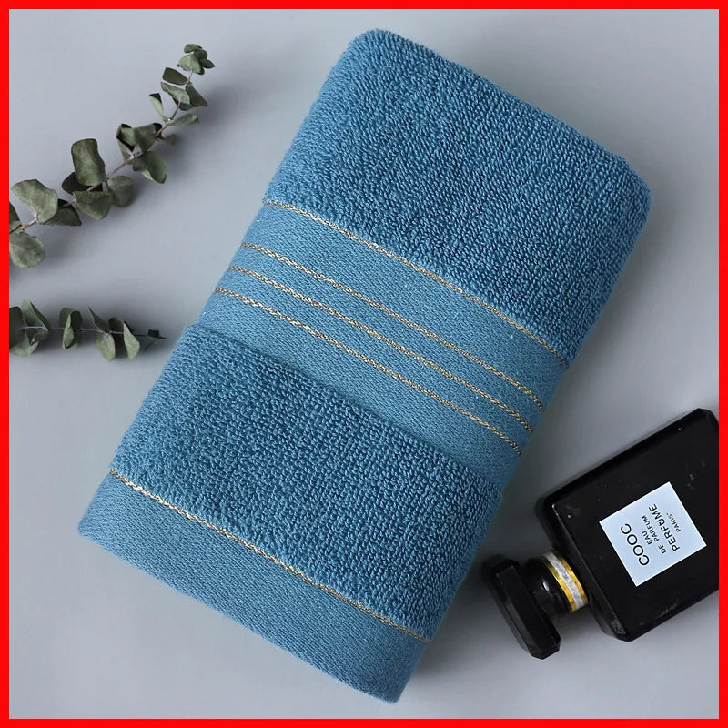 Toalha de rosto de algodão classe A, espessa, absorvente, em jacquard de poliéster e algodão, suave para a pele. Toalha de banho de algodão puro para adultos.