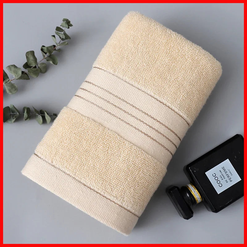 Toalha de rosto de algodão classe A, espessa, absorvente, em jacquard de poliéster e algodão, suave para a pele. Toalha de banho de algodão puro para adultos.