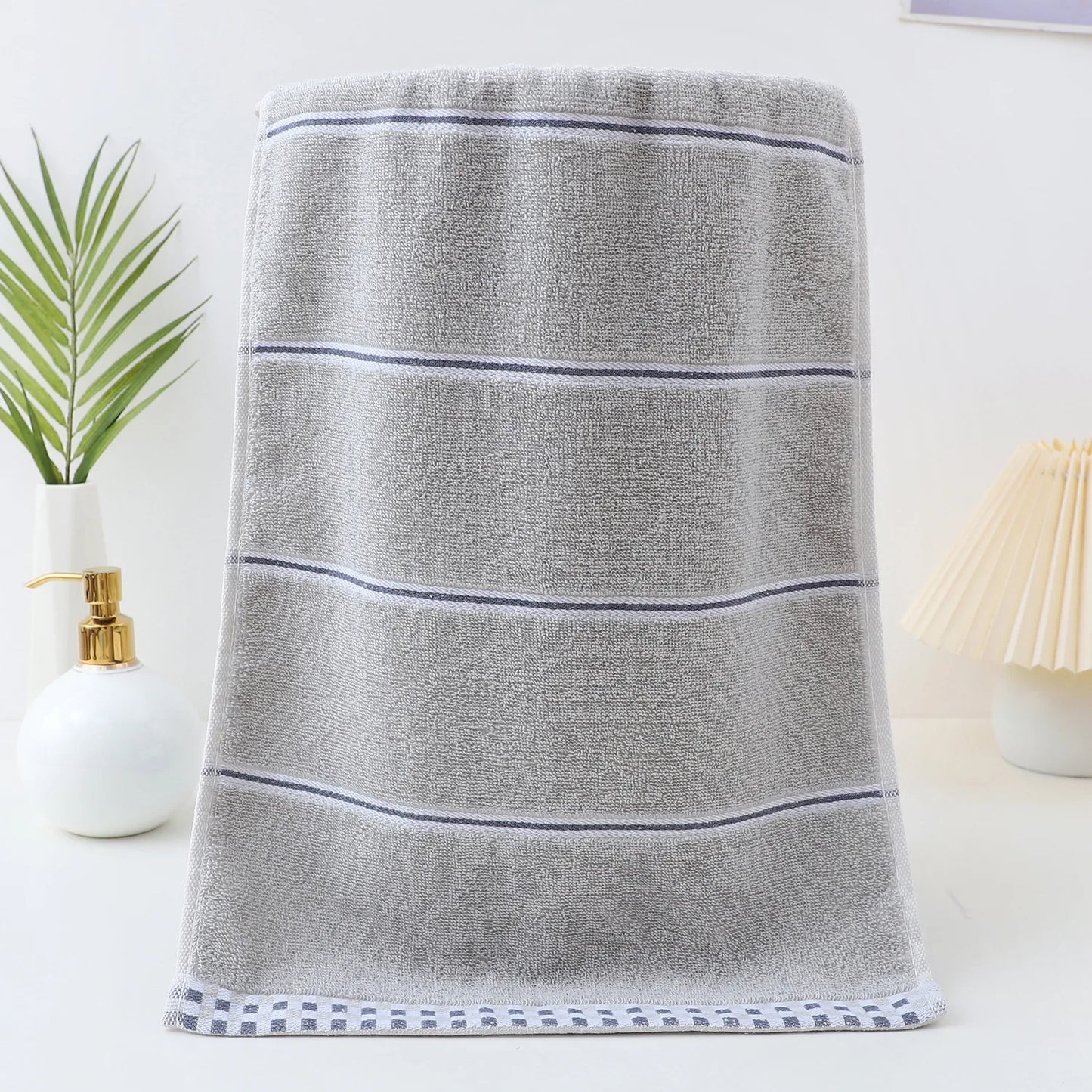 Toalha de rosto de algodão classe A, espessa, absorvente, em jacquard de poliéster e algodão, suave para a pele. Toalha de banho de algodão puro para adultos.